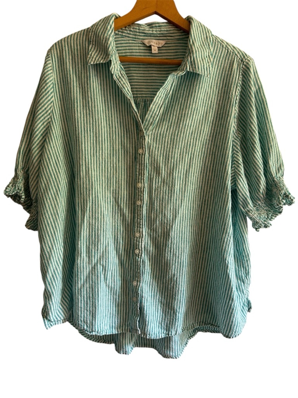 Linen Blend Coastal Preppy Crown & Ivy 2X